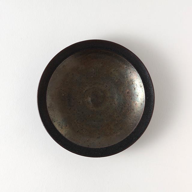 手島英則 銀彩皿13cm