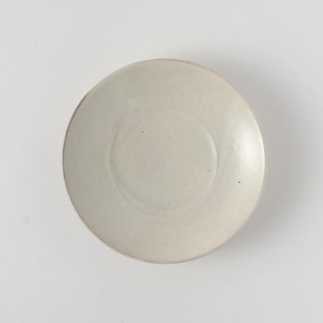 和 丸皿 白釉 14cm