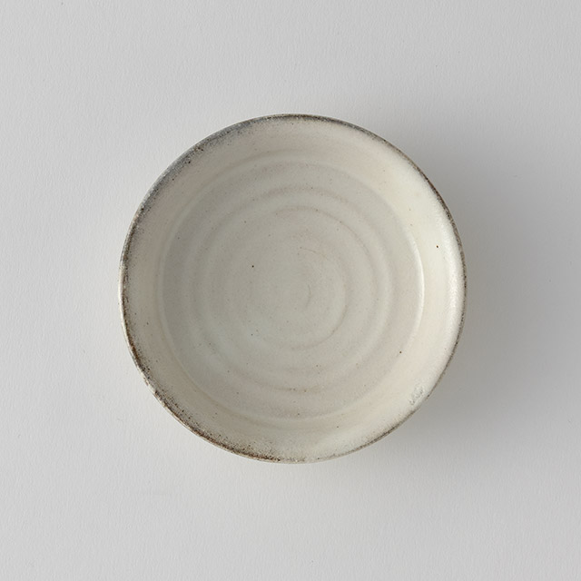 和　丸皿　白釉　10cm