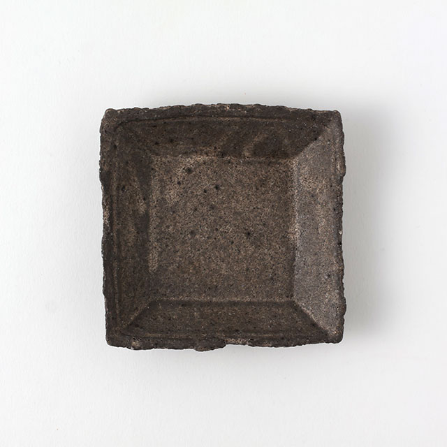 和　角小皿　グレー　11cm