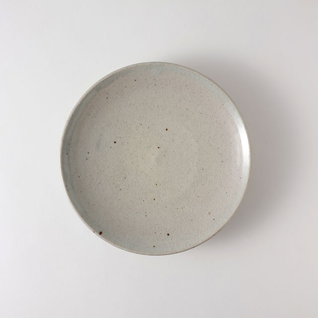 和）グレー　丸皿　22cm