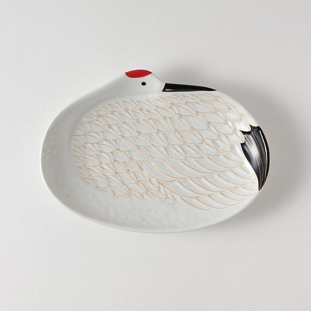 祝)錦ツル様 中 手描き 有田焼