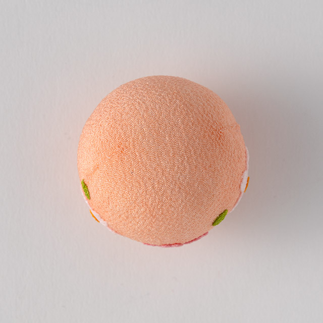 手まり　布　ピンク花