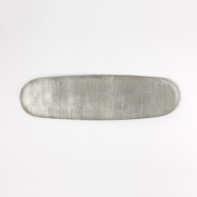錫　楕円皿　布目　35／10