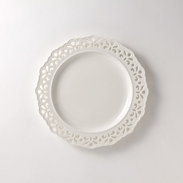 白レースプレート チューリップ 22cm