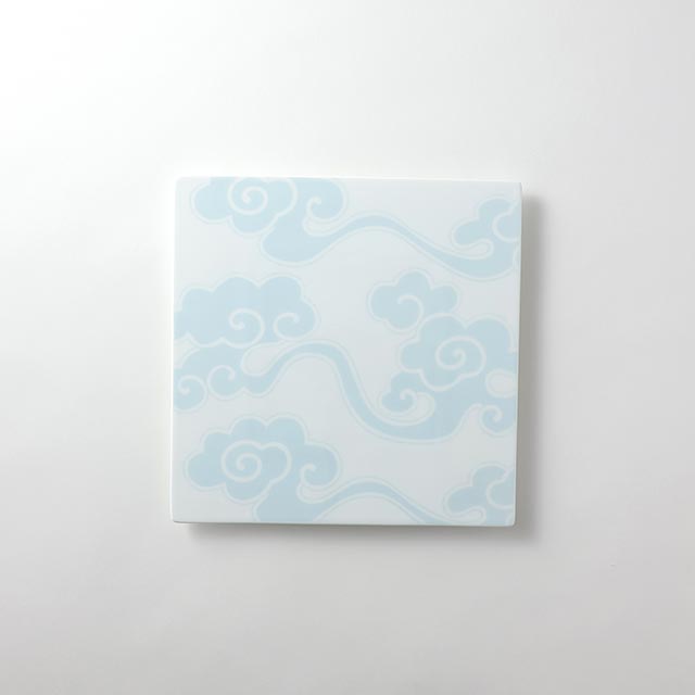 天草大雲　ブルー23.5cm　スクエア皿