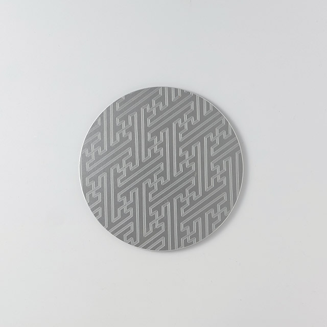 サイネージ　丸プレート　銀　17cm