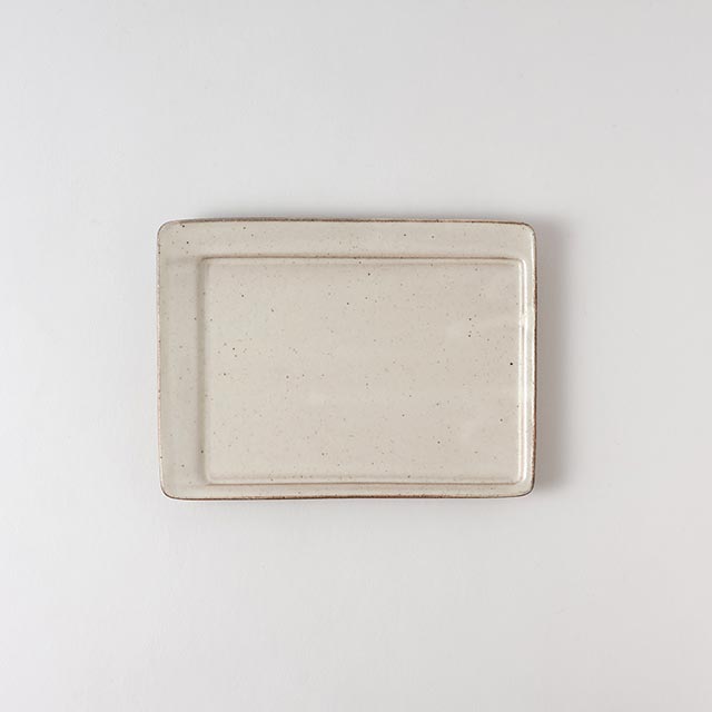 煌陶窯　星野晃一　Ｂｅ長方形皿17.3×12.5