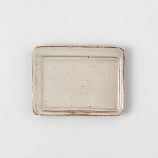 煌陶窯　星野晃一　Ｂｅ長方形皿9.7×7.2
