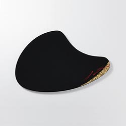 秀衡塗　京月盆　黒変形　金・松　（大）