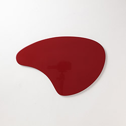 秀衡塗　京月盆　変形　朱無地