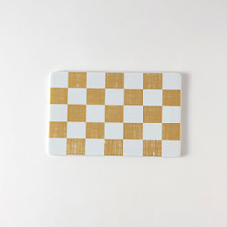 長皿　白／金の市松　TS　小