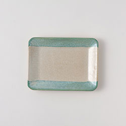 長皿　白地ブルーライン（小）15×11.5