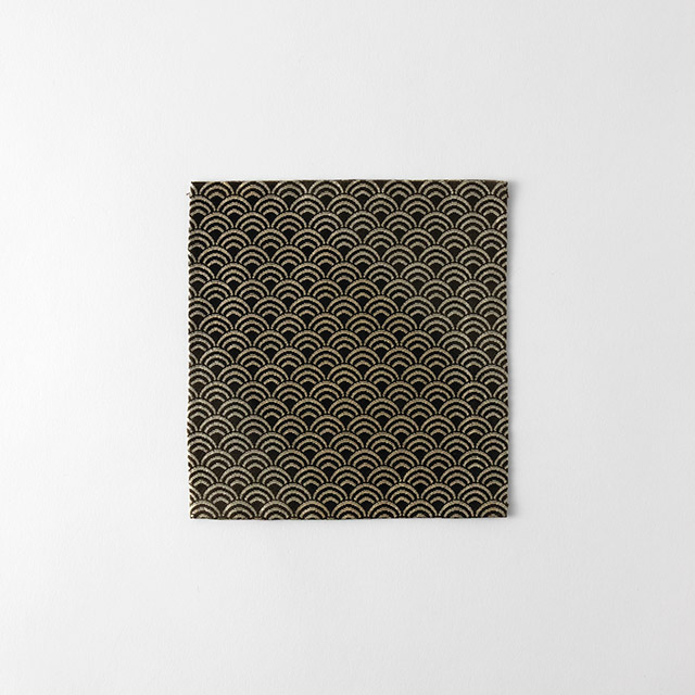 和)ミニ帯地マット 金・黒 ハーフ