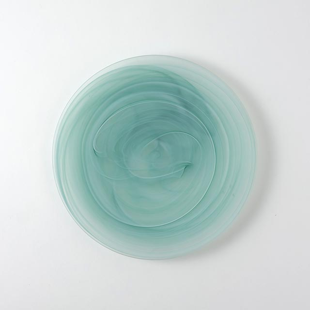 MANA　ブルーガラスプレート　21.5