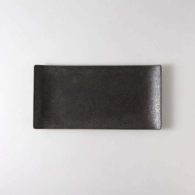 ビッフェ グレー・茶 長方形 26×13プレート