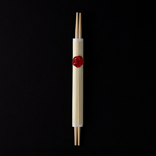 祝箸　梅水引　クリーム和紙