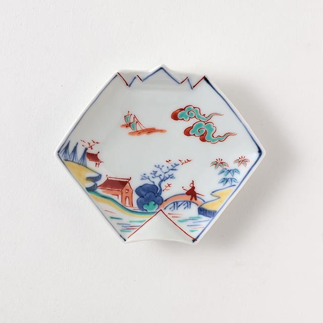色絵山水 小皿