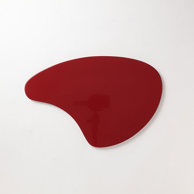 秀衡塗 京月盆 変形 朱無地