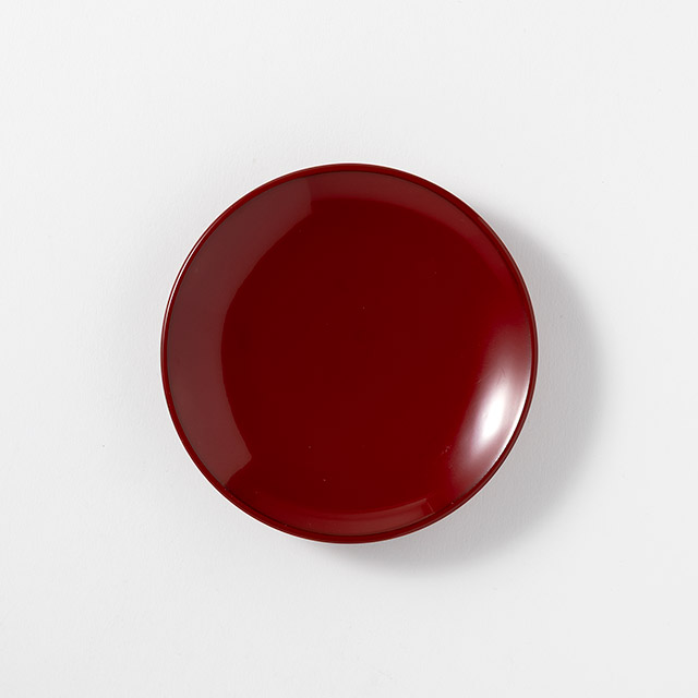 秀衡塗　銘々皿　朱一色　丸　12cm