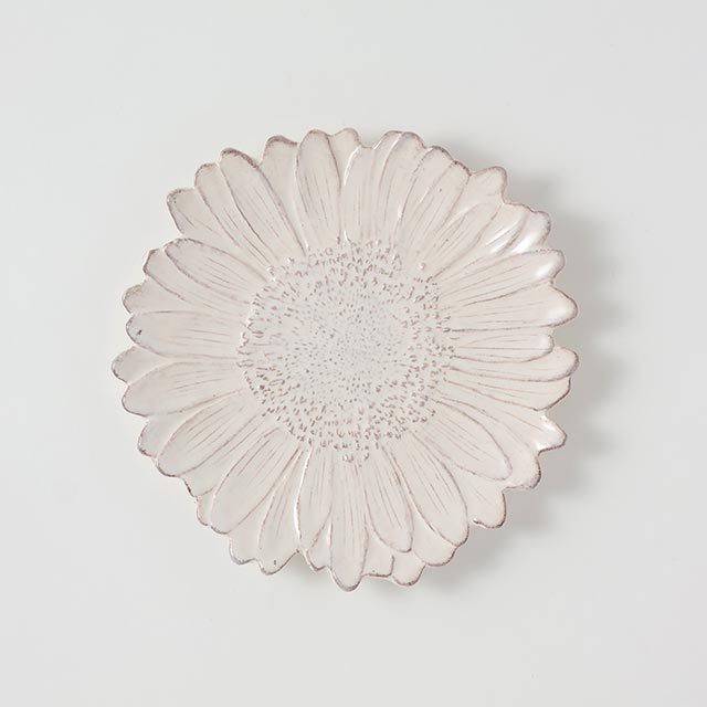 V-Casa ベージュ艶あり　花プレート　21cm