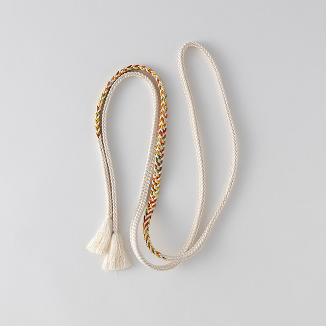 組紐(平)白地 レインボー