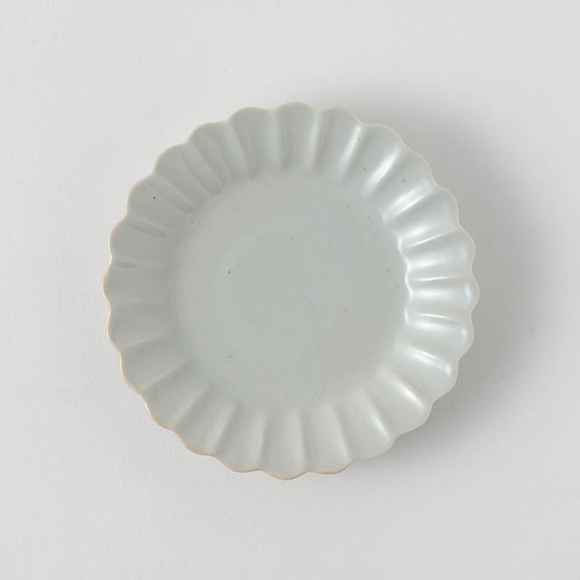 有田焼 白び フリル型小皿11cm