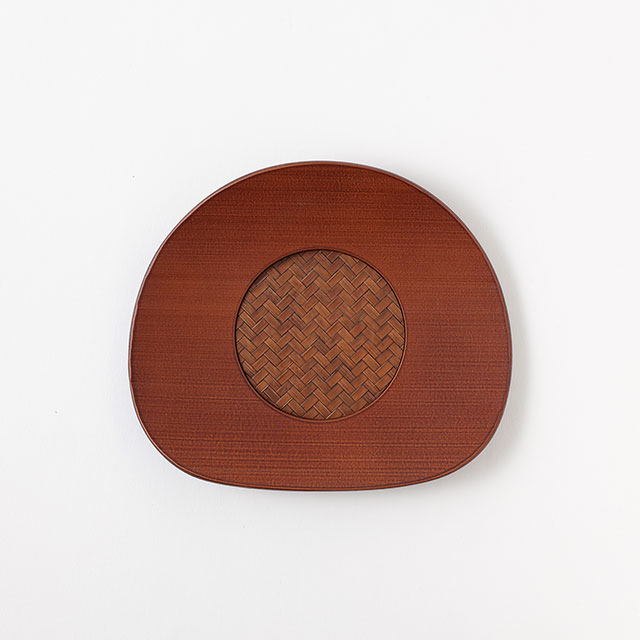 小菅　満月変形茶托（茶）