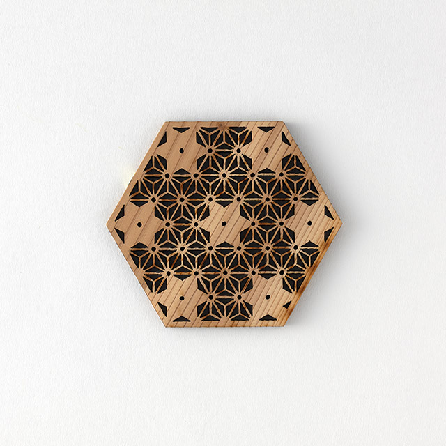 六角コースター　木紋柄（Ａ）