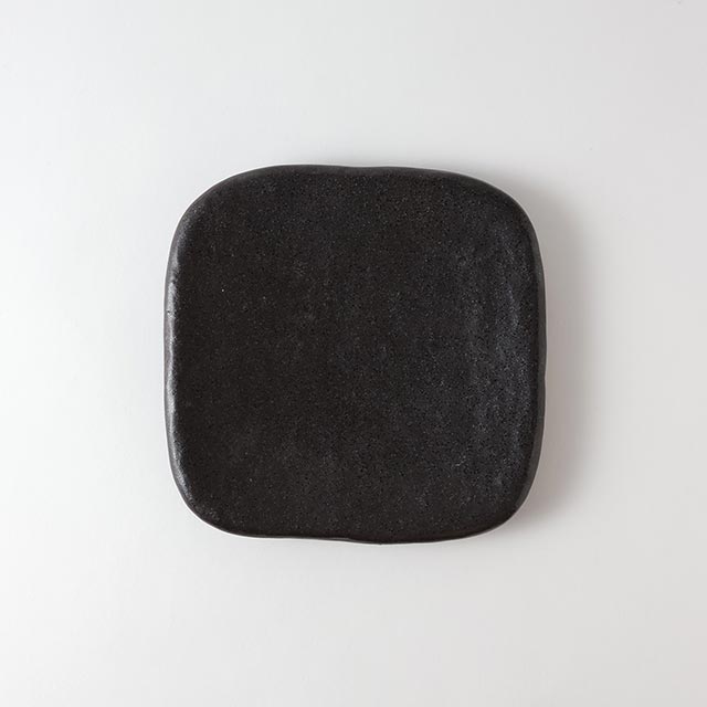 炭化茶パレット19cm　正角皿