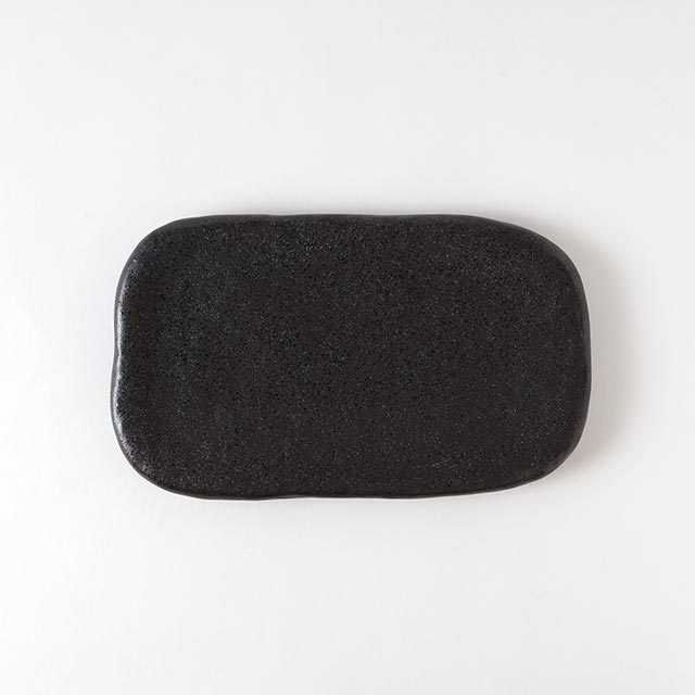 炭化茶パレット22cm 長皿 角丸み