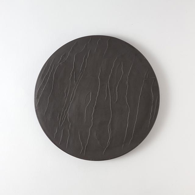 炭化石面 丸プレート 24cm
