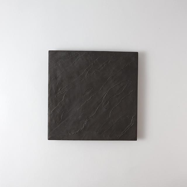 炭化石面　正角プレート　21.5