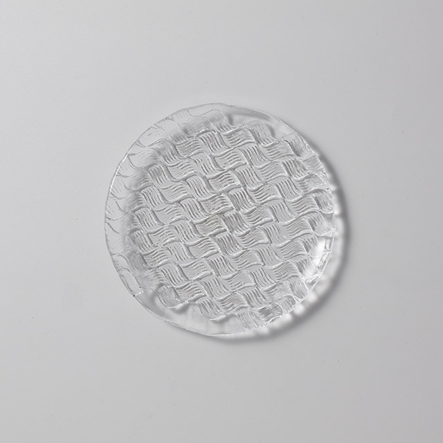 風紋 ガラス丸プレート 12.5