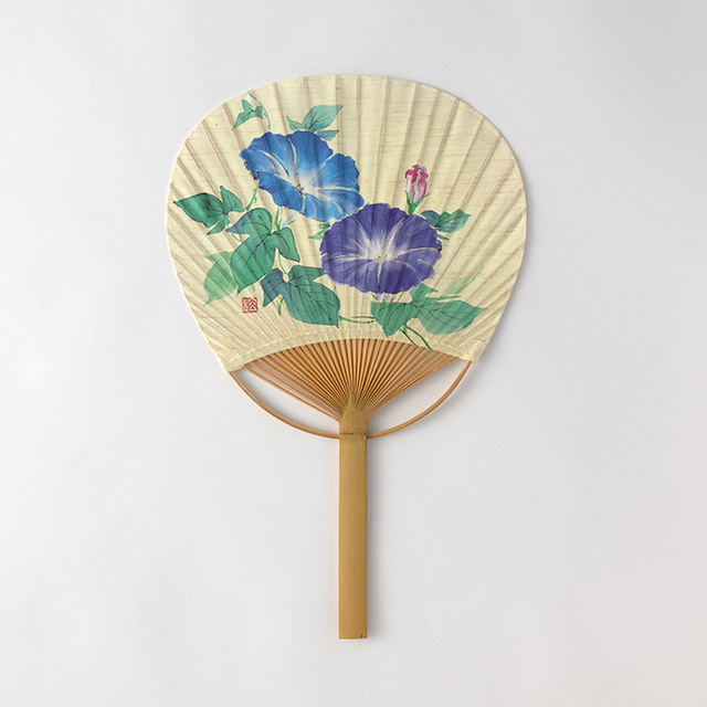 うちわ 朝顔 紫&ブルー
