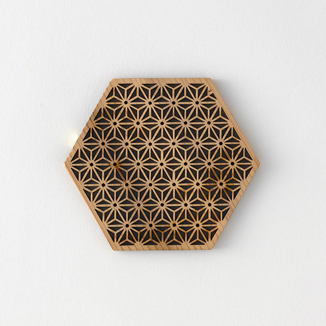 六角コースター 木紋柄(B)