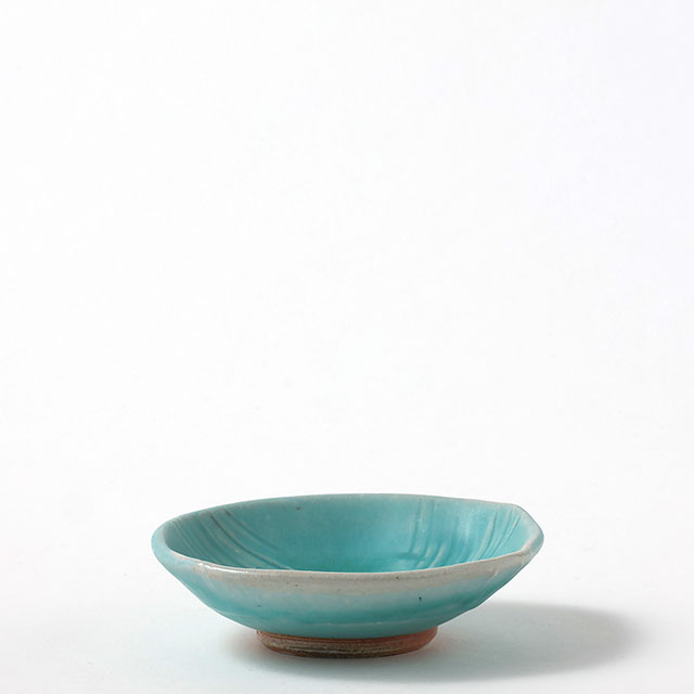 茜窯 トルコブルー 四角皿 10×10