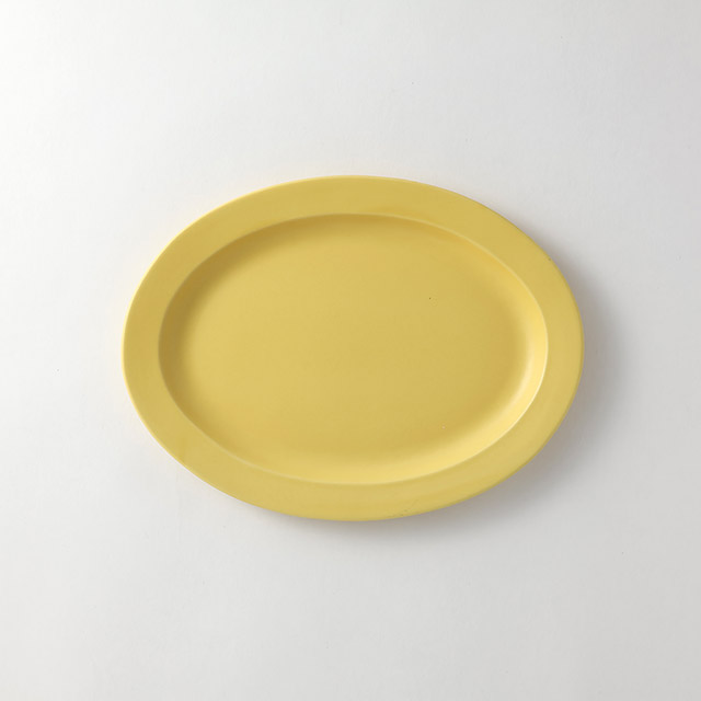 Md 楕円形皿 黄 29.8×22