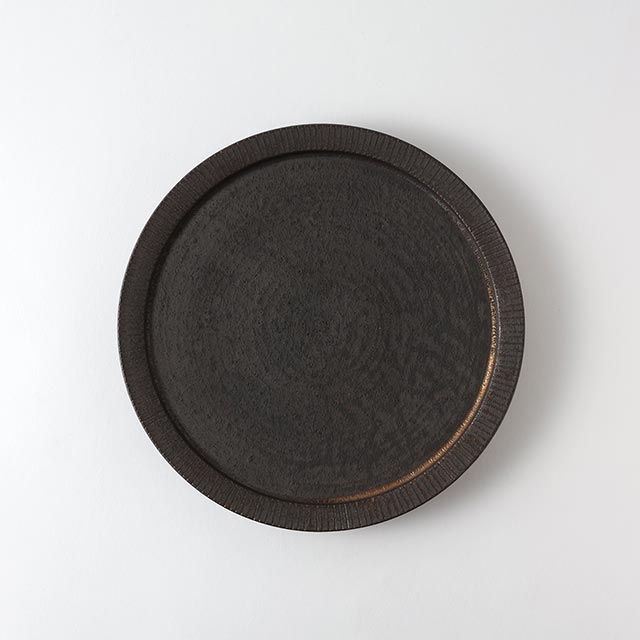 Toki　黒　丸プレート　21.5cm