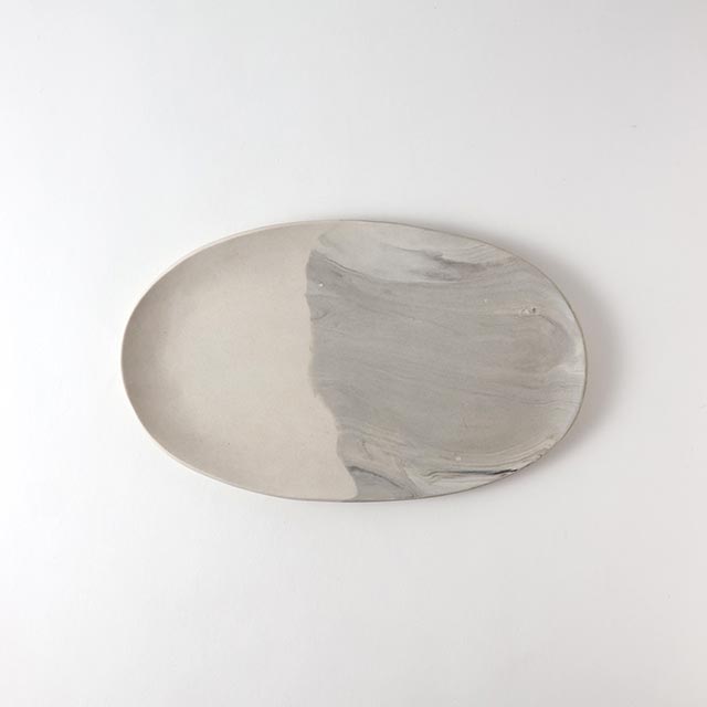 飯田万綾 ねり込楕円プレート大