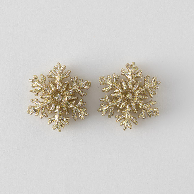 X'mas デコレーション スノーフレーク金 2ヶセット