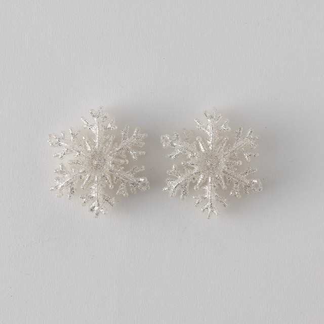 X'mas デコレーション　スノーフレーク銀 2ヶセット