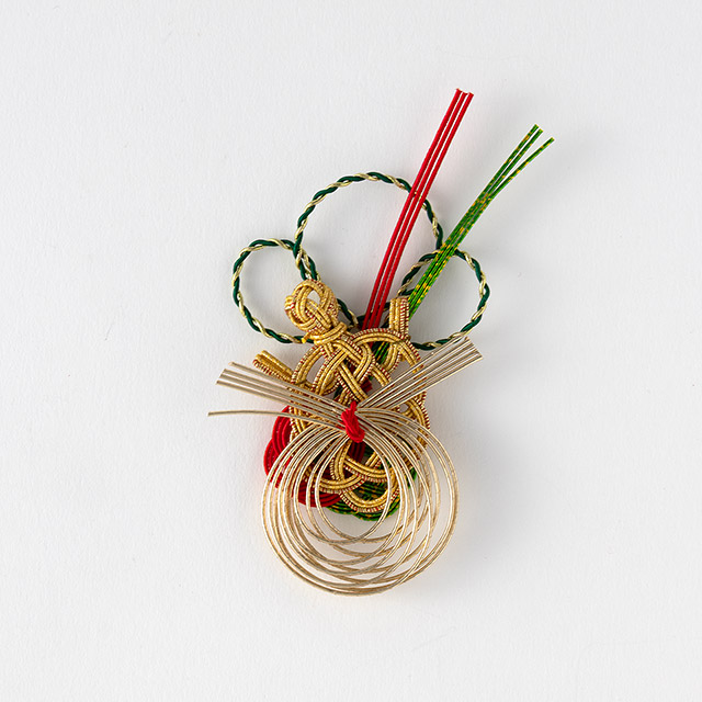 水引　亀金色　グリーン／レッド