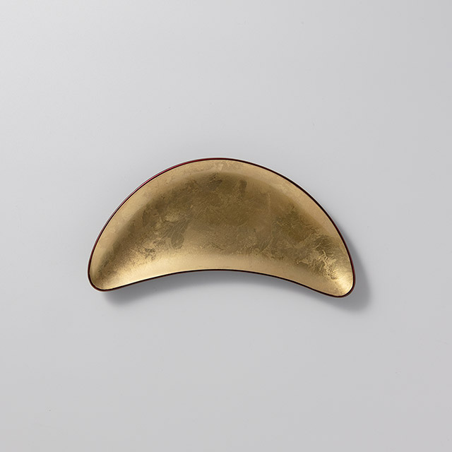 三日月形銘々皿 金 合成漆