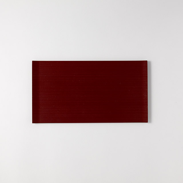 両折長盆　27.5×15　朱