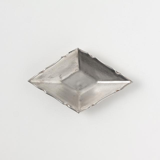 木下和美 銀彩菱形皿12×7