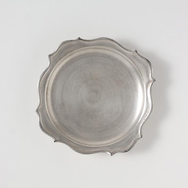 木下和美 銀彩丸皿19cm