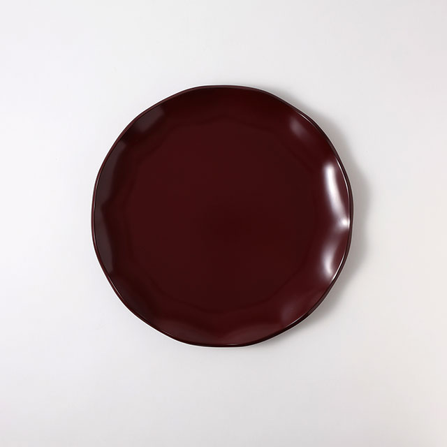 古代朱　輪舞皿（平安）28cm