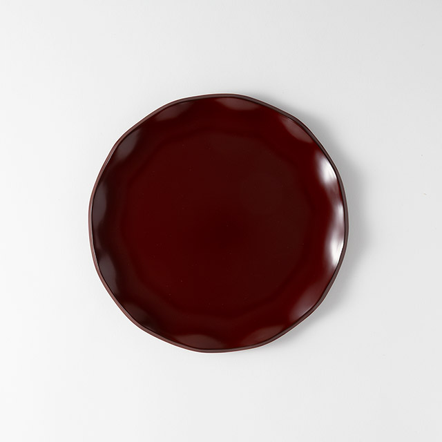 古代朱 輪舞皿(平安)23cm