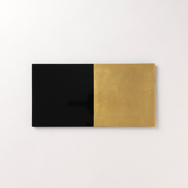 漆長角シート 黒/金箔